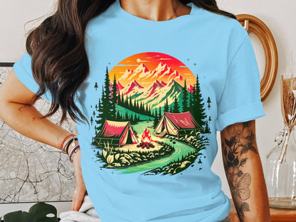 Bonfire Bliss by the River Tee – Embrace the Wilderness