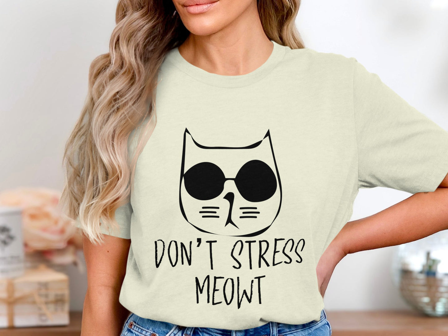 Sunglass Cat Serenity - Unwind with a 'Don't Stress Meowt' Vibe