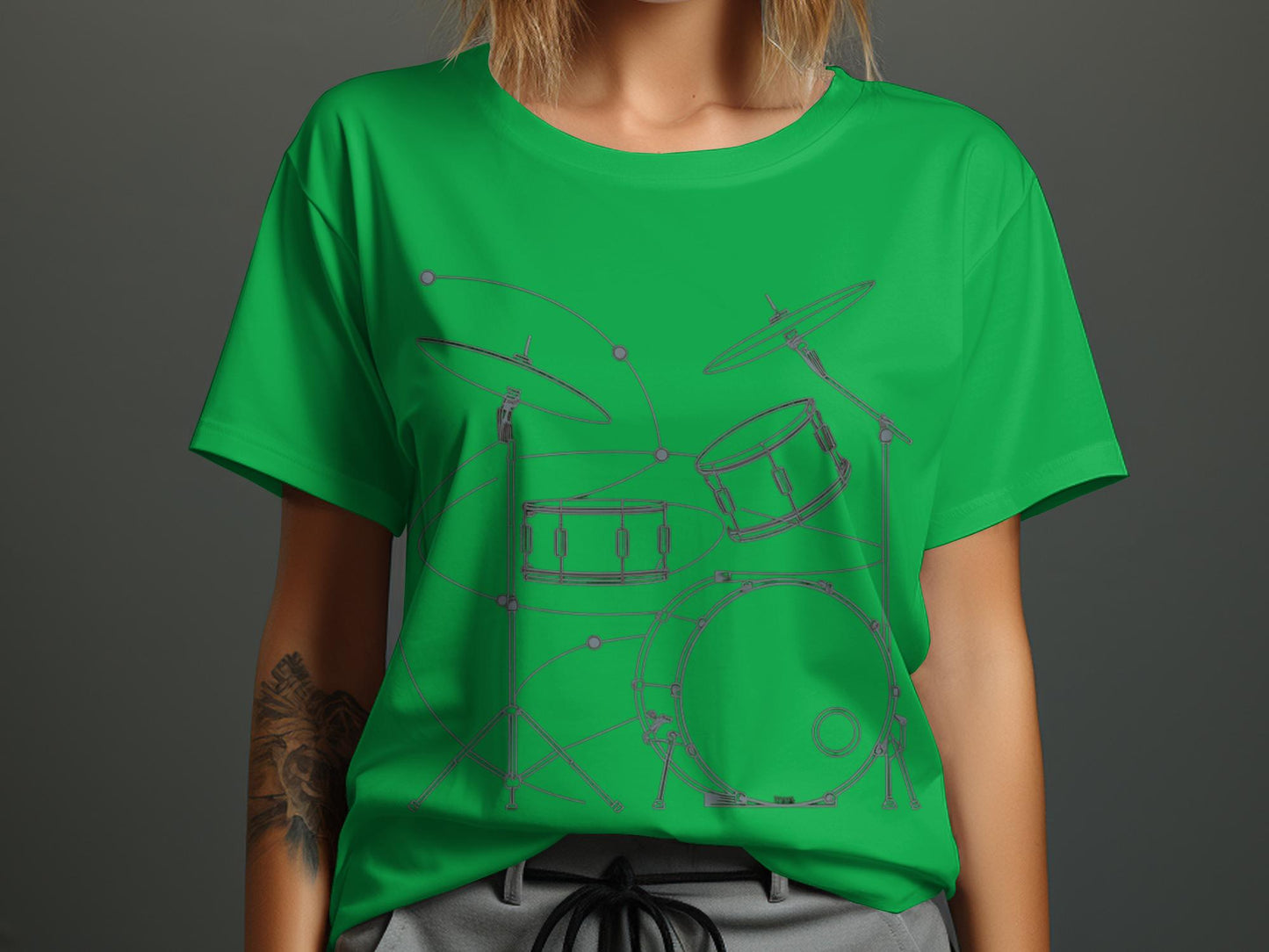 Rhythm And Lines - Minimalist Drummer Tee