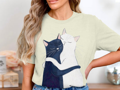 Yin Yang Cat Hug T-Shirt – Celebrating Togetherness