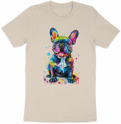 Color Splash French Bulldog Graphic Tee - Vibrant and Playful Design
