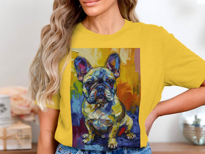 Frenchie in Color Tee - A Masterpiece of Fun