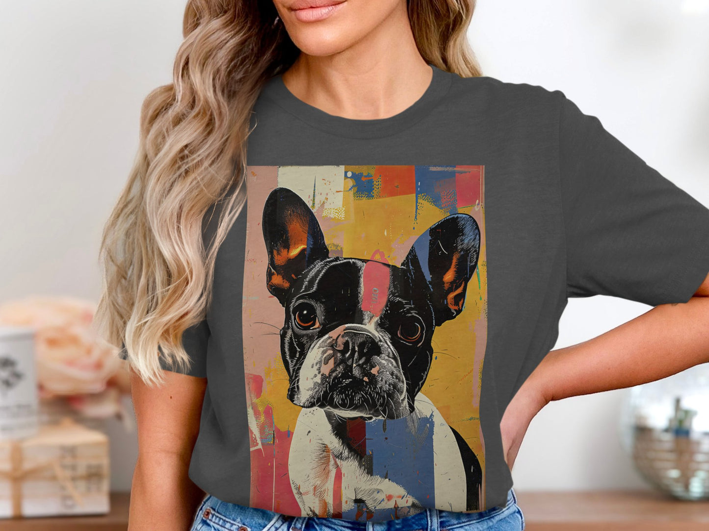 Frenchie Pop Art Tee - A Splash of Personality