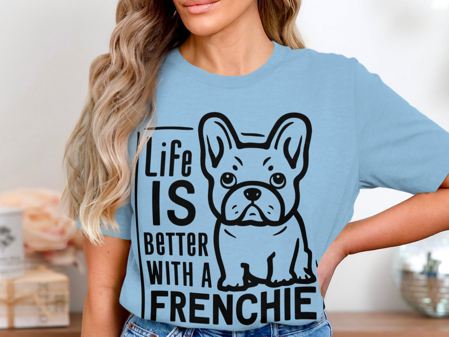 Frenchie Love Tee - Canine Charm in Monochrome