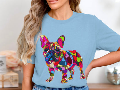 Kaleido Pup French Bulldog Tee - A Spectrum of Fun