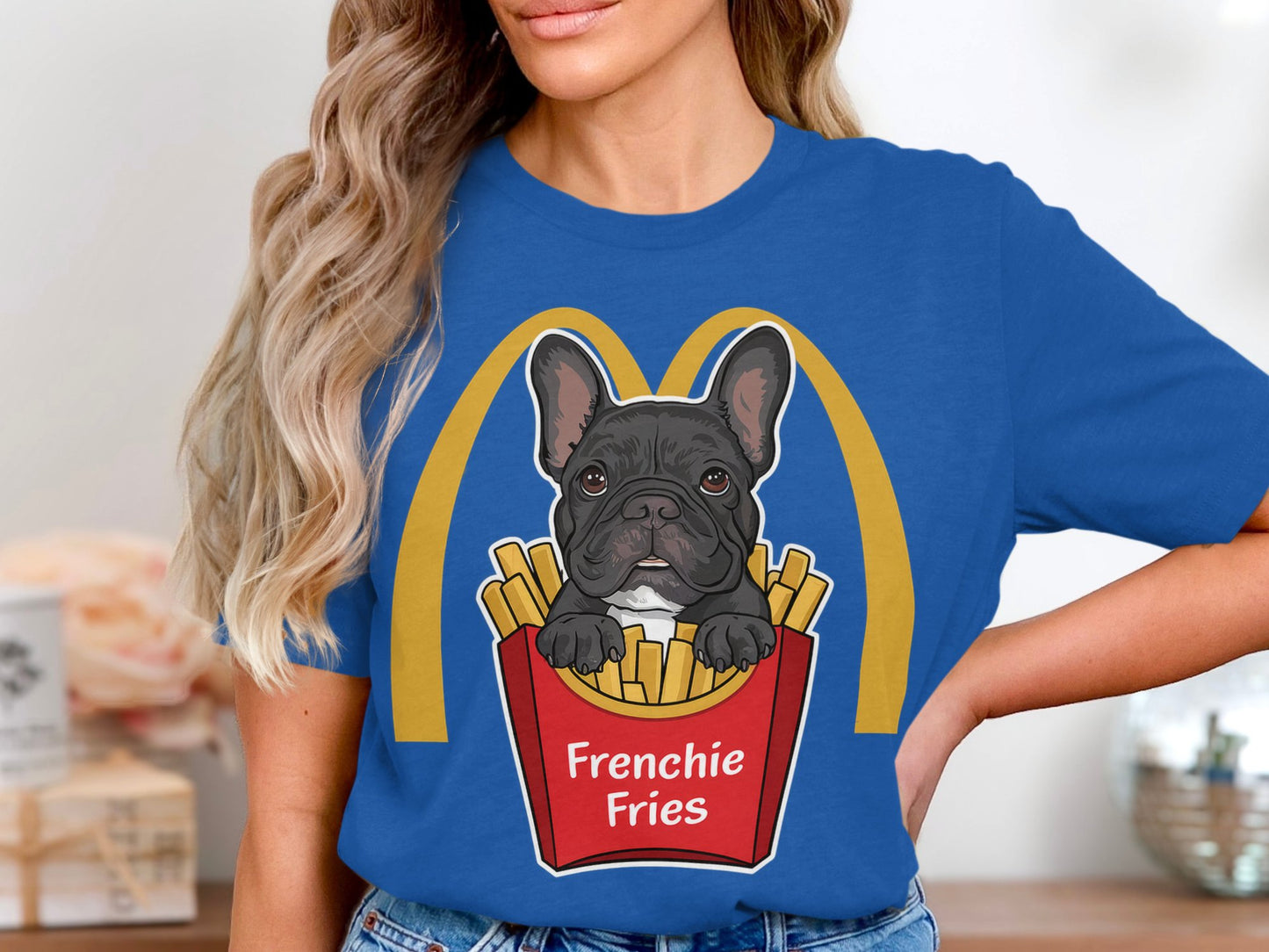 Frenchie Fries - Humorous French Bulldog And Fast Food Mashup Tee