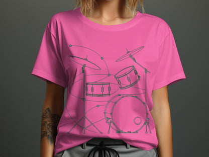 Rhythm And Lines - Minimalist Drummer Tee