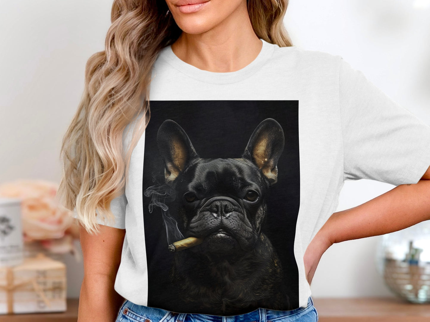 The Brooding Frenchie Tee - Edgy Elegance