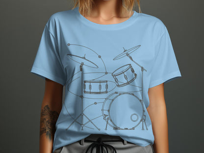 Rhythm And Lines - Minimalist Drummer Tee