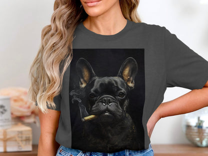 The Brooding Frenchie Tee - Edgy Elegance