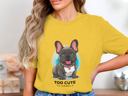 Too Cute Frenchie - French Bulldog Tee with Playful Charm
