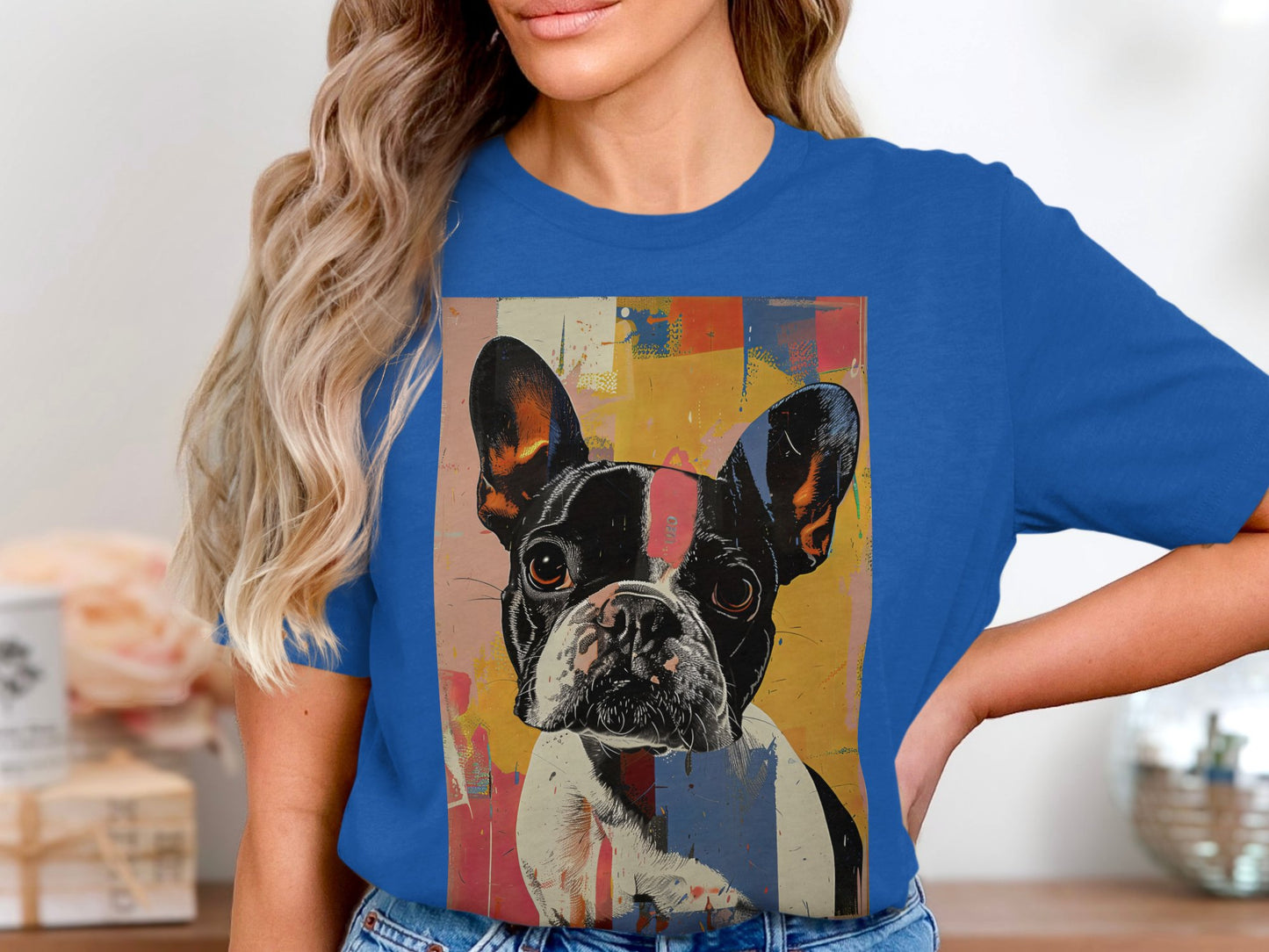 Frenchie Pop Art Tee - A Splash of Personality