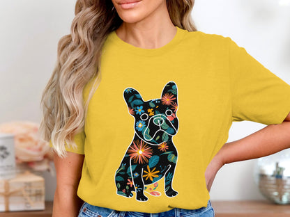 Blossom Pup Tee - Nature's Canine Silhouette