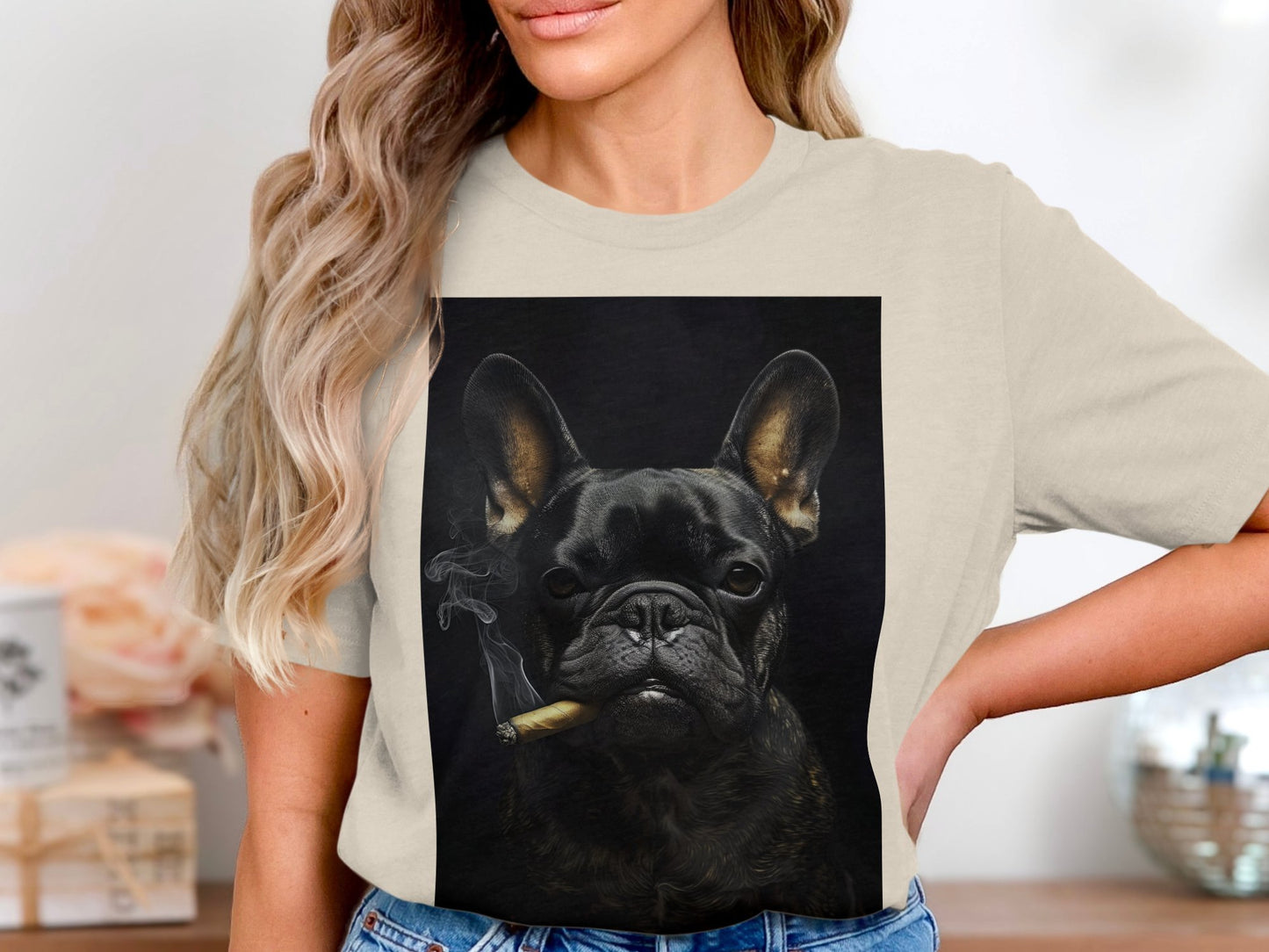 The Brooding Frenchie Tee - Edgy Elegance