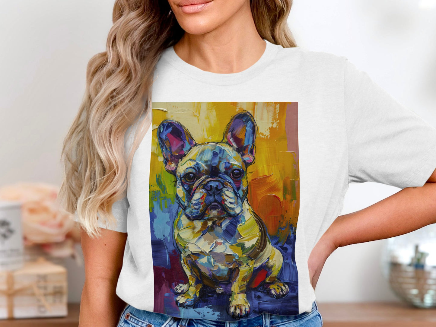 Frenchie in Color Tee - A Masterpiece of Fun