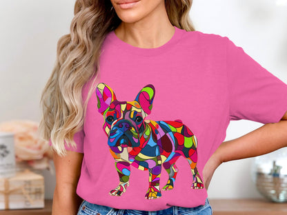 Kaleido Pup French Bulldog Tee - A Spectrum of Fun