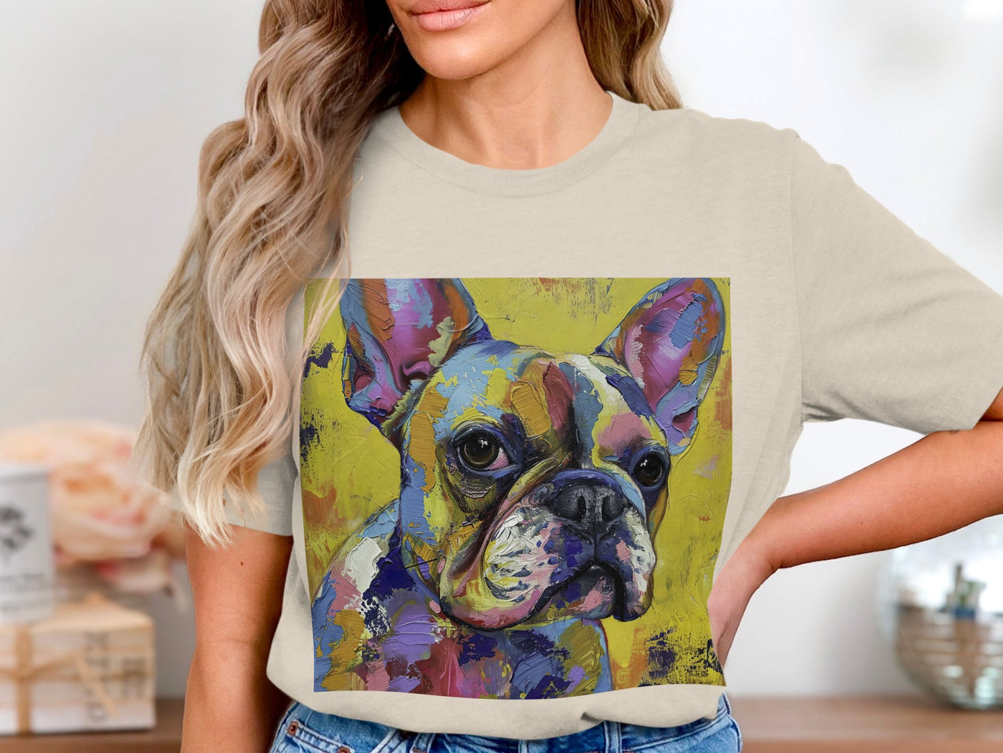 Frenchie Palette Tee - A Canvas of Canine Charm
