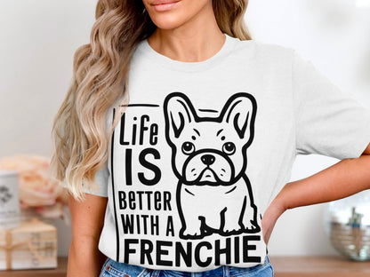 Frenchie Love Tee - Canine Charm in Monochrome