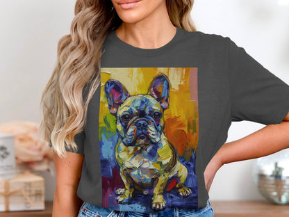 Frenchie in Color Tee - A Masterpiece of Fun