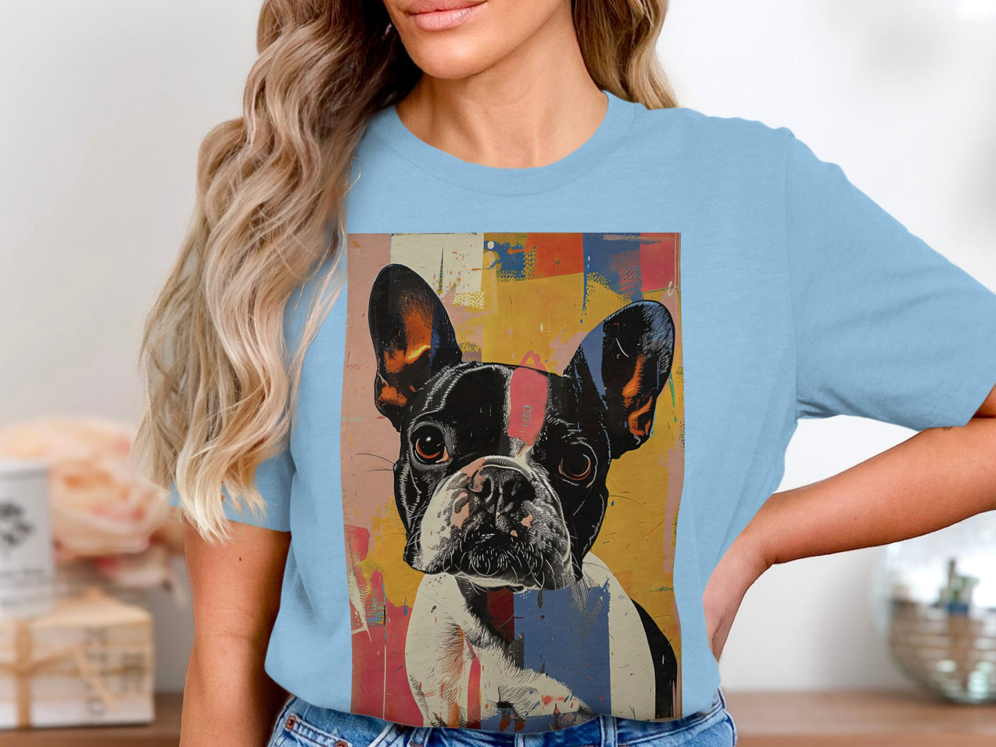 Frenchie Pop Art Tee - A Splash of Personality