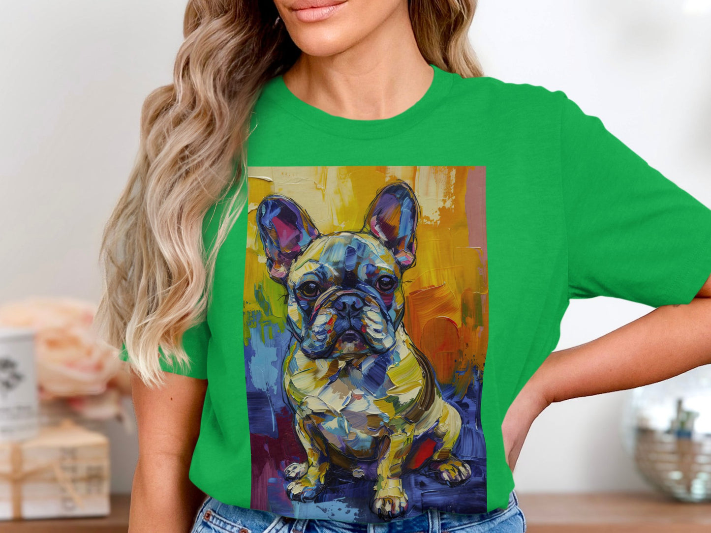 Frenchie in Color Tee - A Masterpiece of Fun