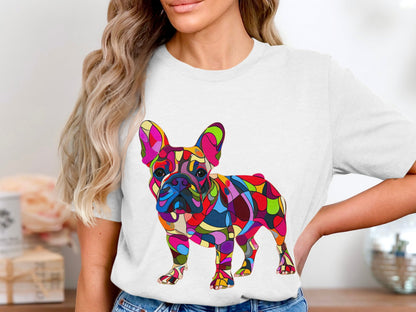 Kaleido Pup French Bulldog Tee - A Spectrum of Fun
