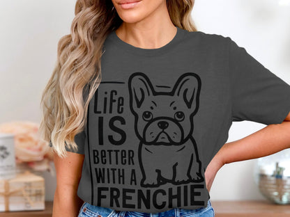 Frenchie Love Tee - Canine Charm in Monochrome