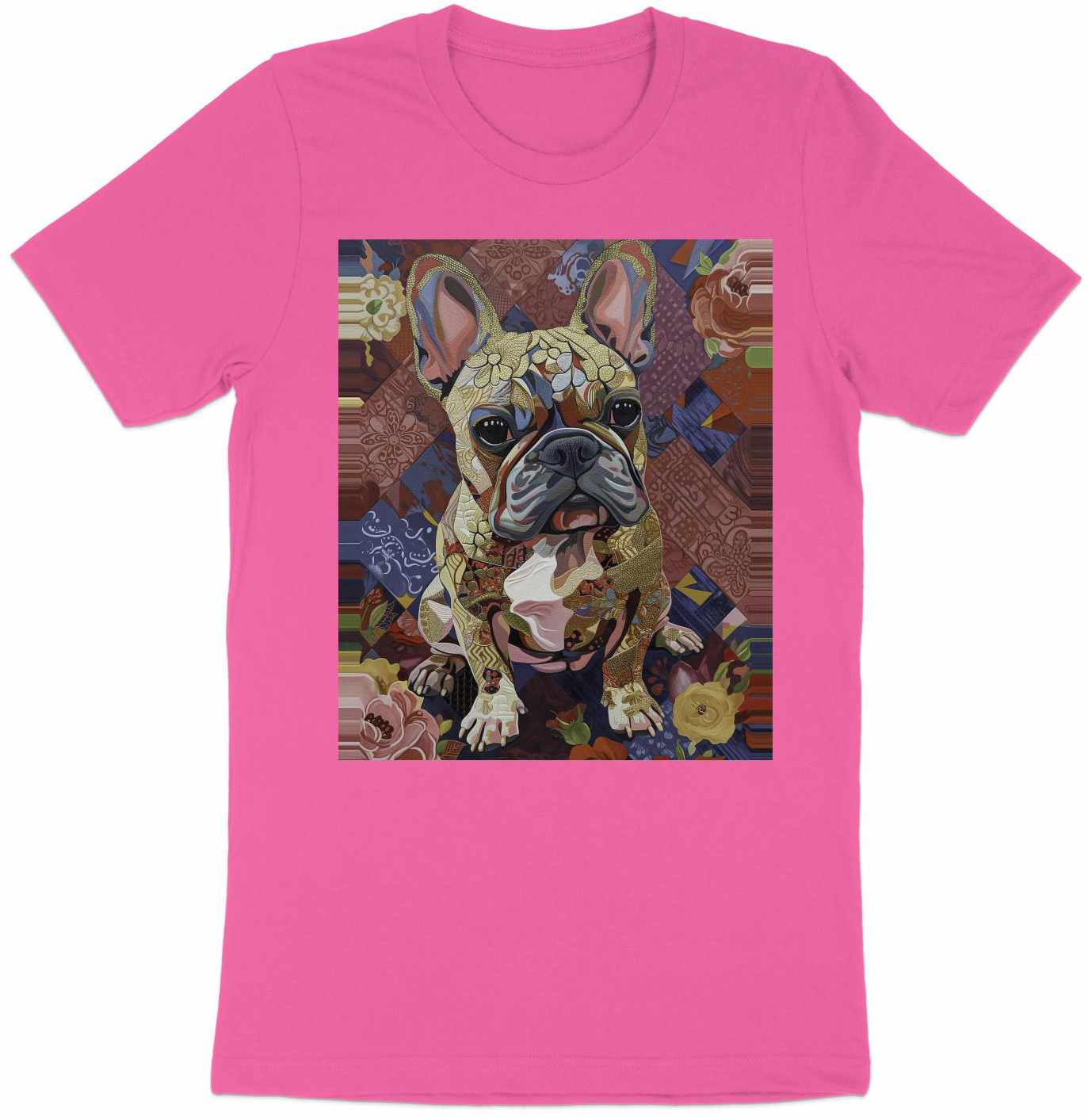 Frenchie in Floral Tee - Petals of Personality