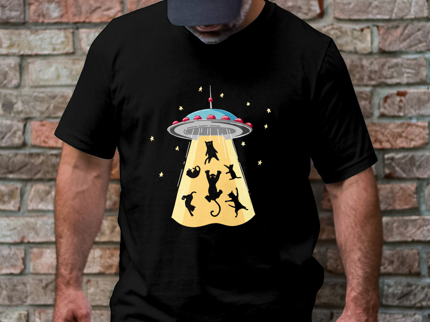 Cat-astrophic Abduction Tee - Whiskers In Space