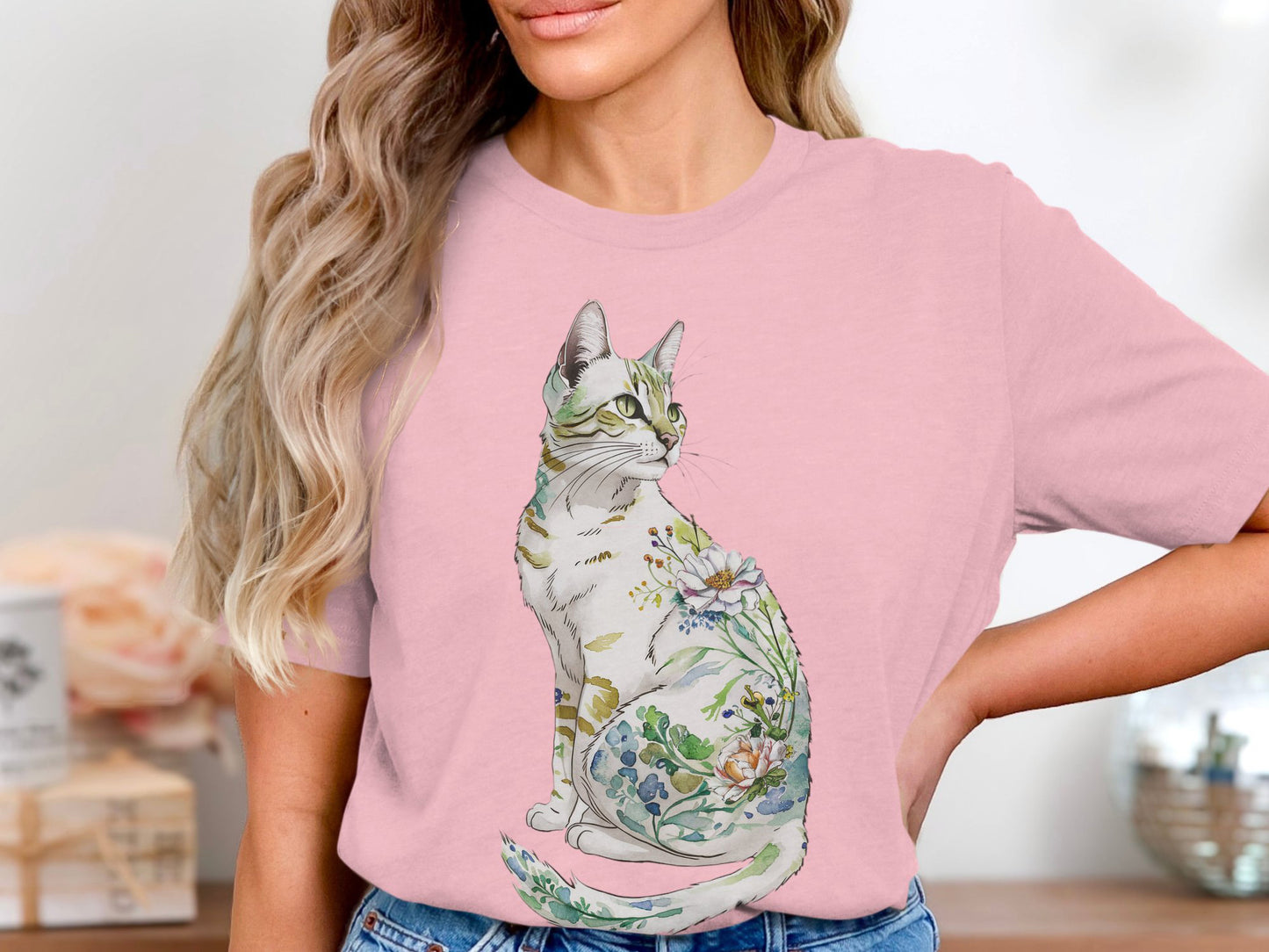Nature’s Purrfection Watercolor Cat T-Shirt