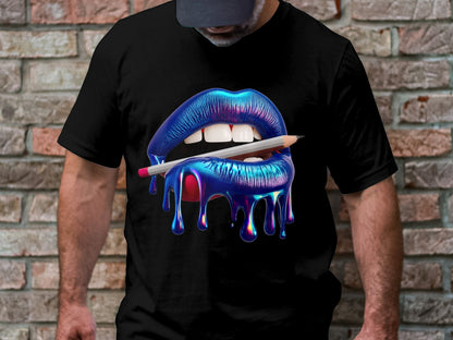 Creative Kiss Tee - Luscious Lips & Pencil Drip Art