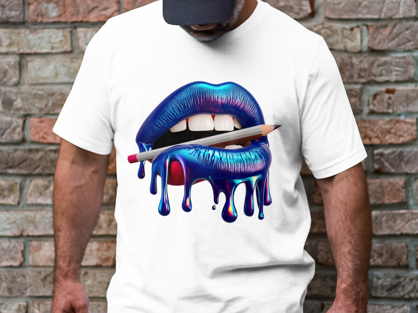 Creative Kiss Tee - Luscious Lips & Pencil Drip Art