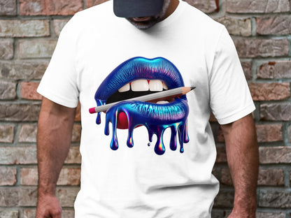 Creative Kiss Tee - Luscious Lips & Pencil Drip Art