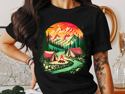 Bonfire Bliss by the River Tee – Embrace the Wilderness