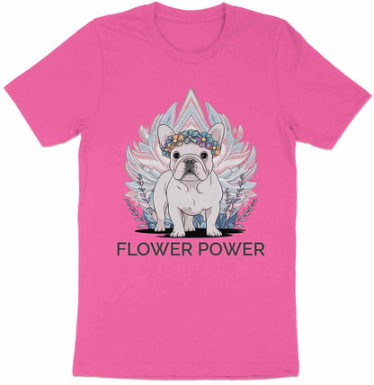 Flower Power Bulldog - Adorable French Bulldog Graphic Tee