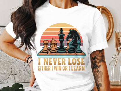 Master of the Game Chessboard Sunset Tee - Inspirational Strategy Shirt