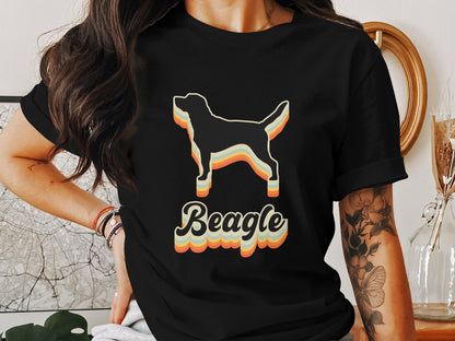 Retro Beagle Boogie - 70's Vintage Beagle Silhouette Tee