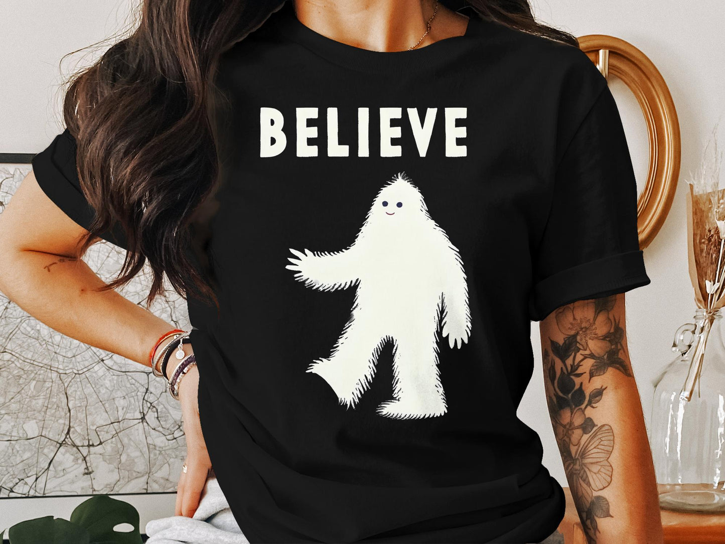 Believe in Yeti - Whimsical Yeti Graphic Tee