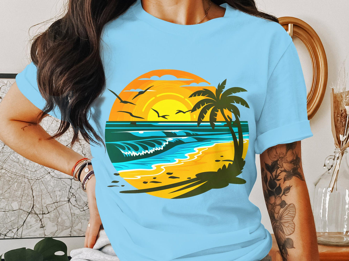 Dawn's Embrace - Beach Sunrise Tee