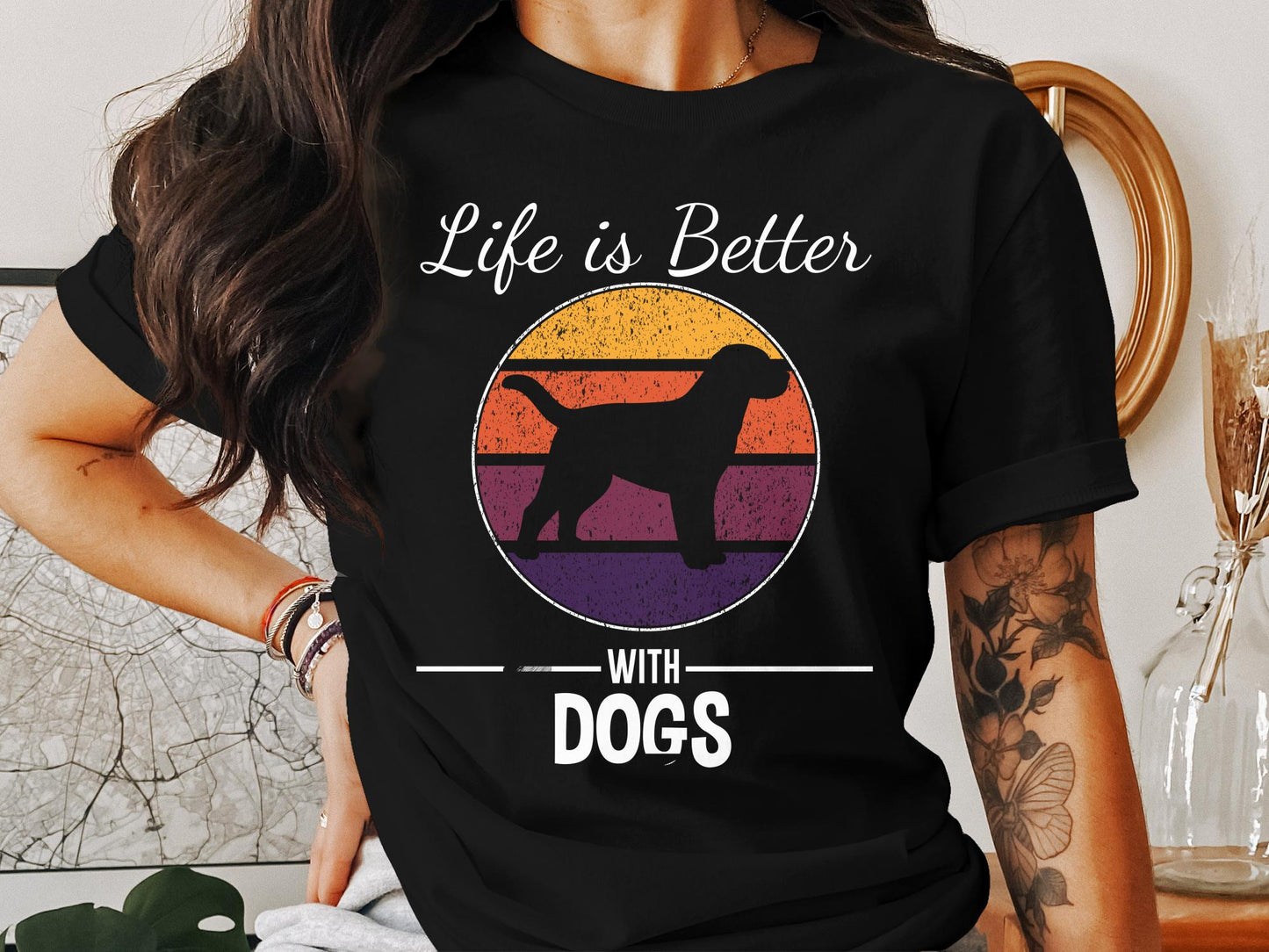 Vintage Canine Summit - 'Life Is Better With Dogs' Retro Tee