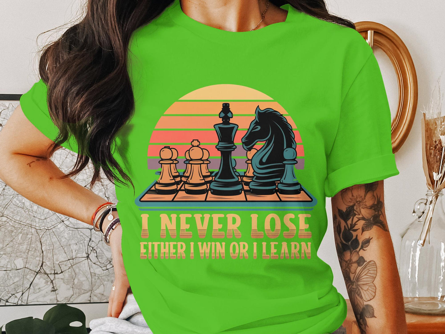 Master of the Game Chessboard Sunset Tee - Inspirational Strategy Shirt