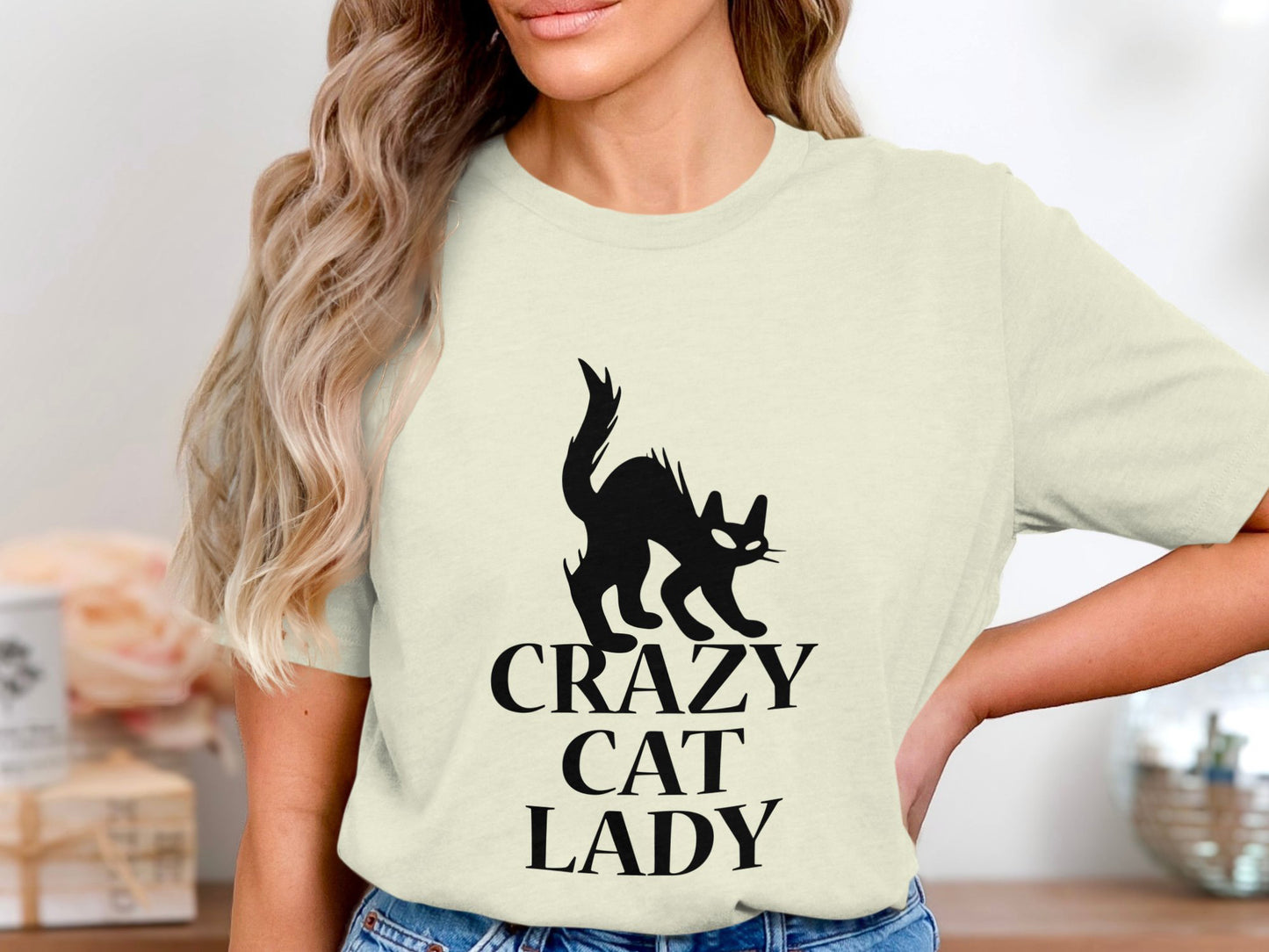Fierce Feline Spirit Tee - Black Cat Edition, Crazy Cat Lady