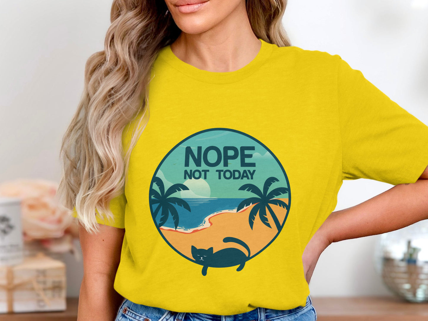 Beachside Feline Retreat Tee - NOPE Not Today