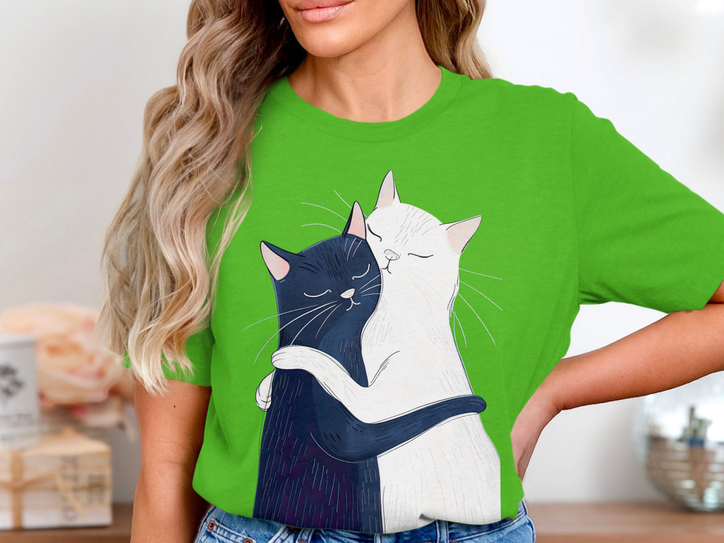 Yin Yang Cat Hug T-Shirt – Celebrating Togetherness
