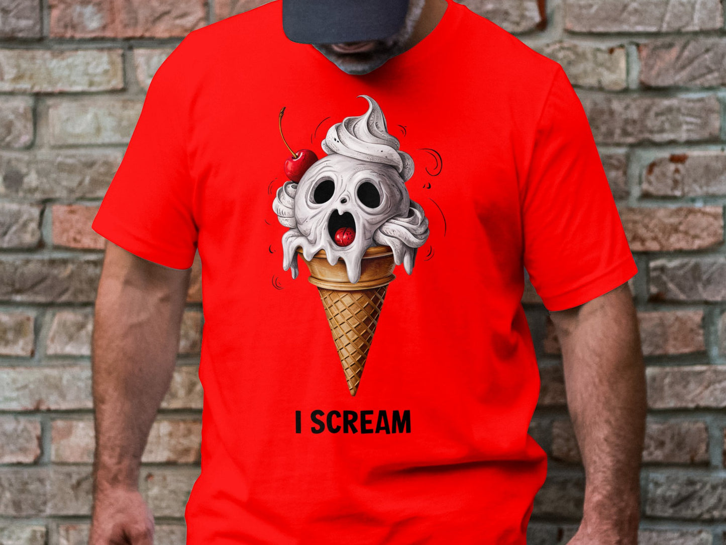 Chilling Treat Tee - Spooky & Sweet Ice Cream Skull