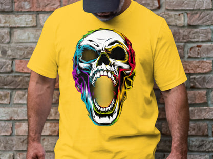 Neon Scream - Punk Horror Skull Tee