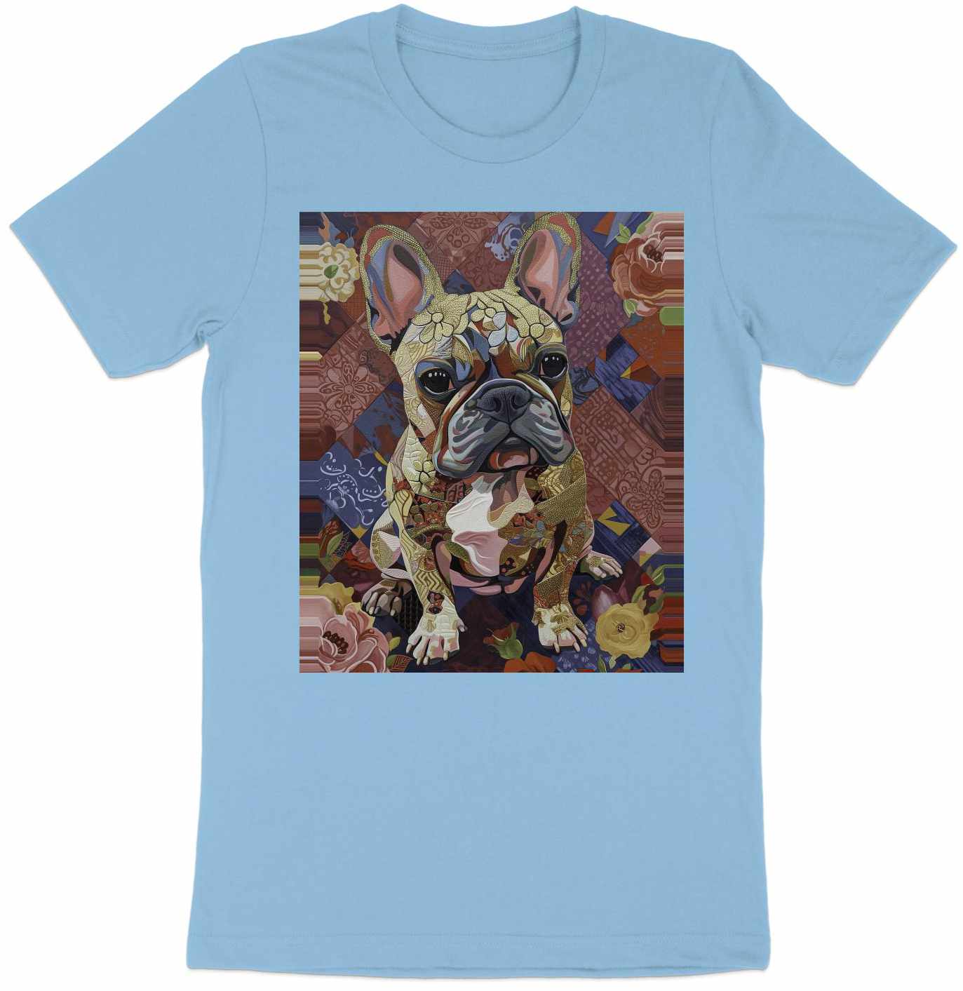 Frenchie in Floral Tee - Petals of Personality