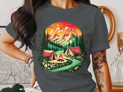 Bonfire Bliss by the River Tee – Embrace the Wilderness