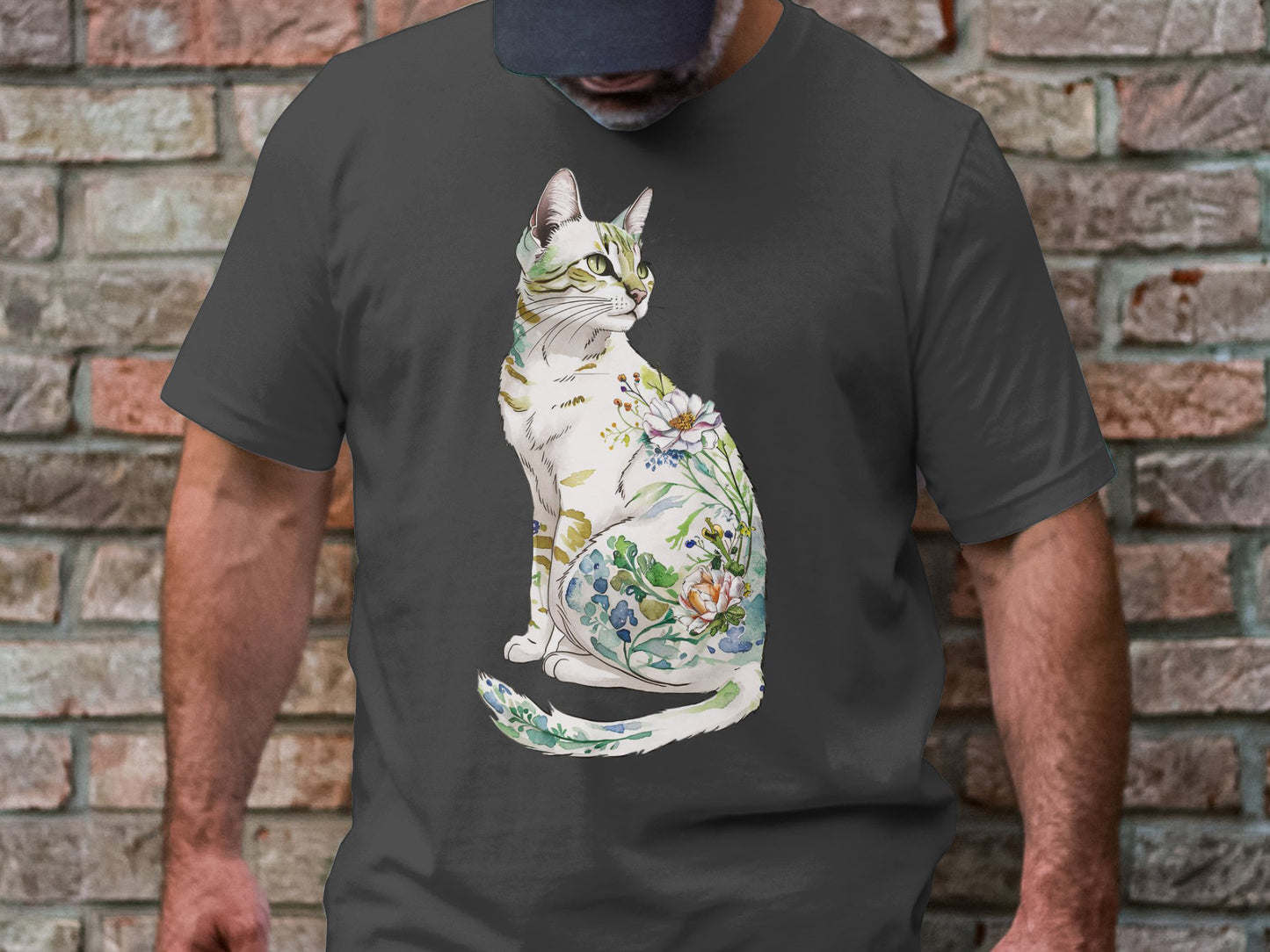 Nature’s Purrfection Watercolor Cat T-Shirt