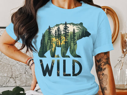 Wilderness Echo - Bear And Forest Vector Tee